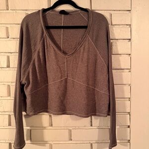 OU Out from Under long sleeve soft cropped shirt